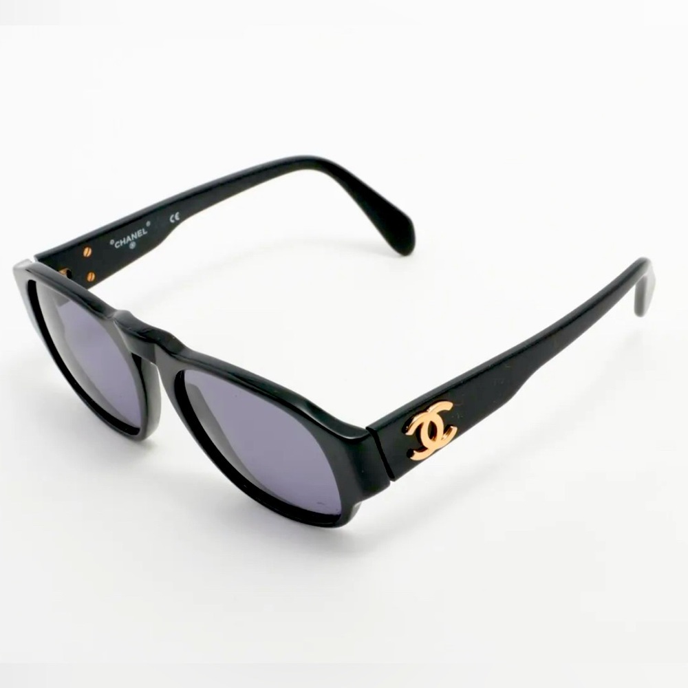 Chanel Sunglasses Coco Mark CC Black Gold 01542
